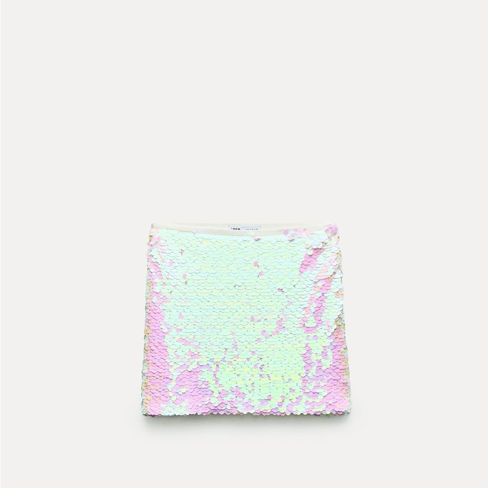 Zara Iridescent Sequin Mini Skirt